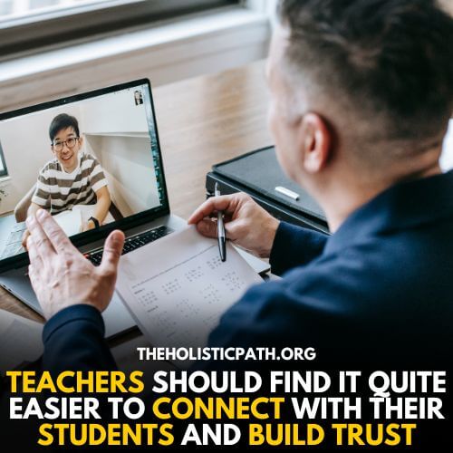 A Teacher Interacting with a Students Online