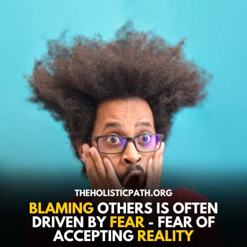 A Scared Man With Blowing Hair - Why We Blame Others